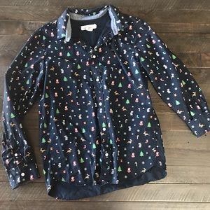 BOYS H&M CHRISTMAS LONG SLEEVE BUTTON DOWN